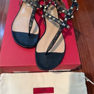 Valentino Black Studded Sandals